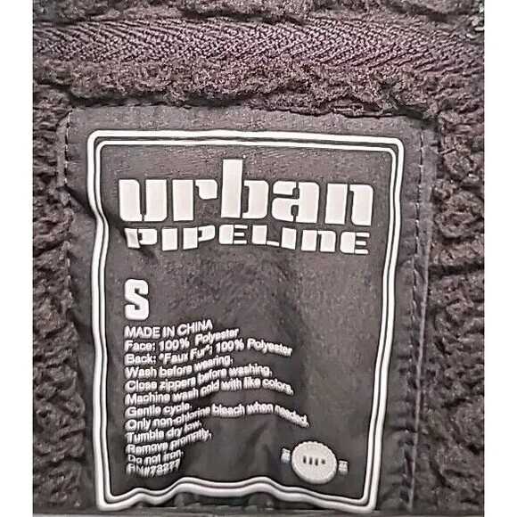 Urban Pipeline Flannel Jacket W/Faux Fur Lining Size Small Men’s Green Plaid Zip - Picture 3 of 8